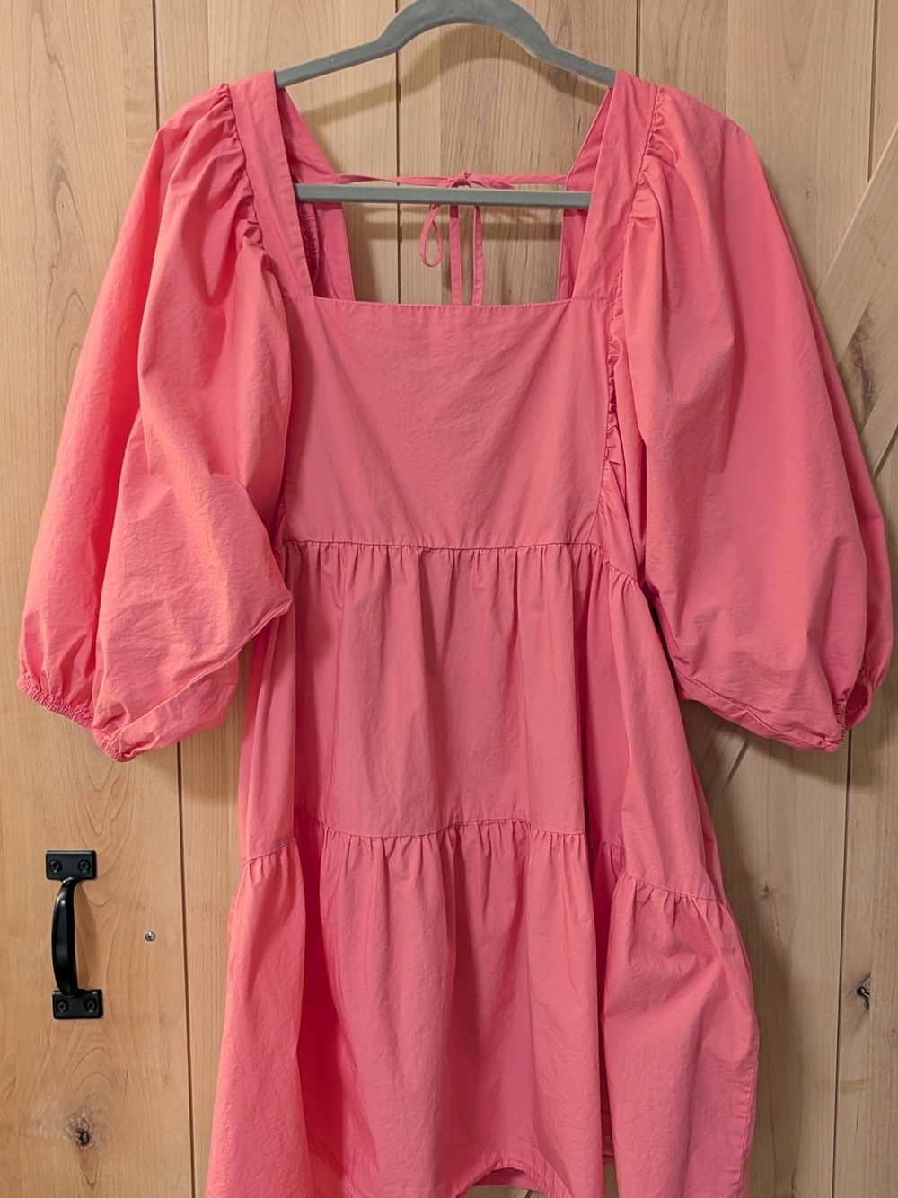 A New Day Puff Sleeve Babydoll Pink Mini Dress